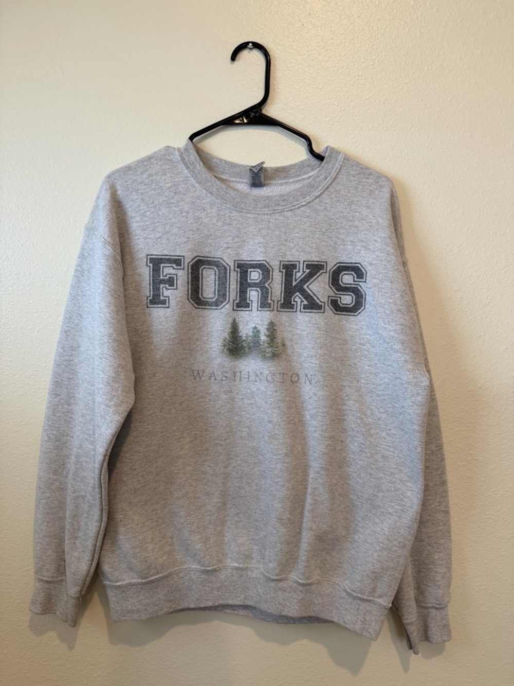 Gildan Gray 'FORKS' Crewneck Sweatshirt
